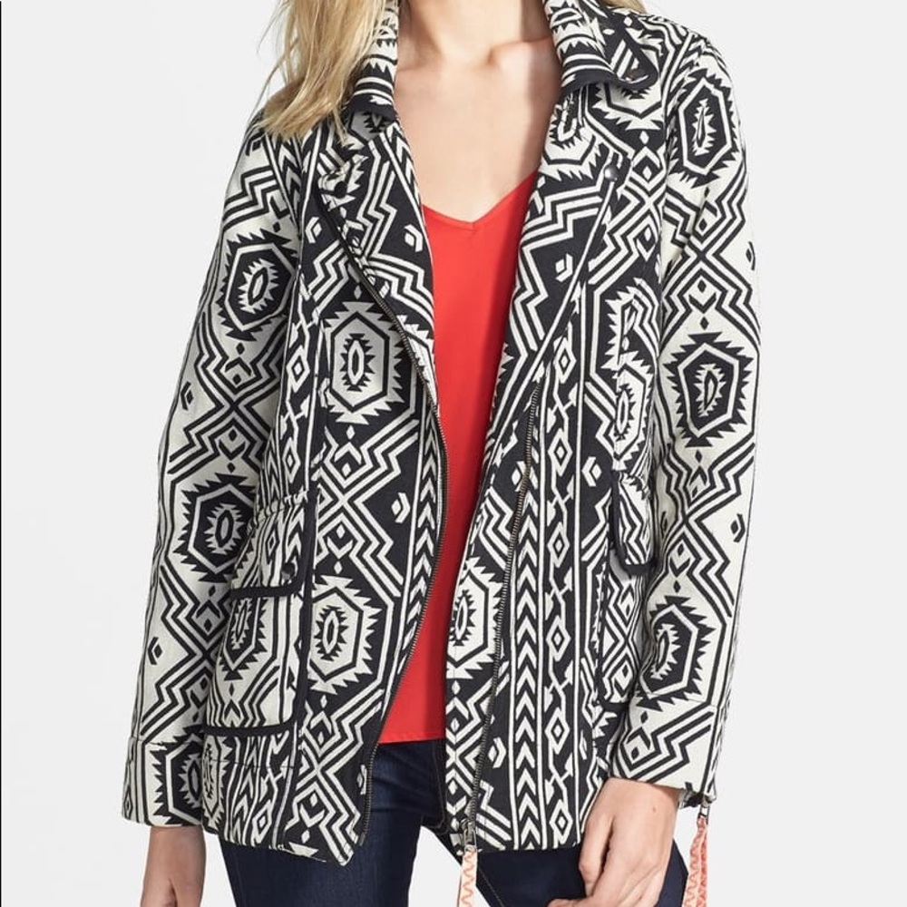 MINKPINK Pardon My Freedom Pattern Coat Size Medium
